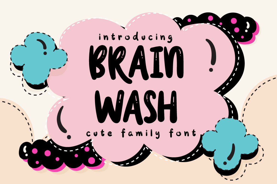 Brain Wash: A Cute Display Font for Light-Hearted Editorial Design