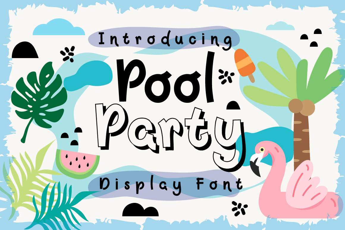 Pool Party Font: A Handwritten Display Typeface for Social Media and Brand Campaigns